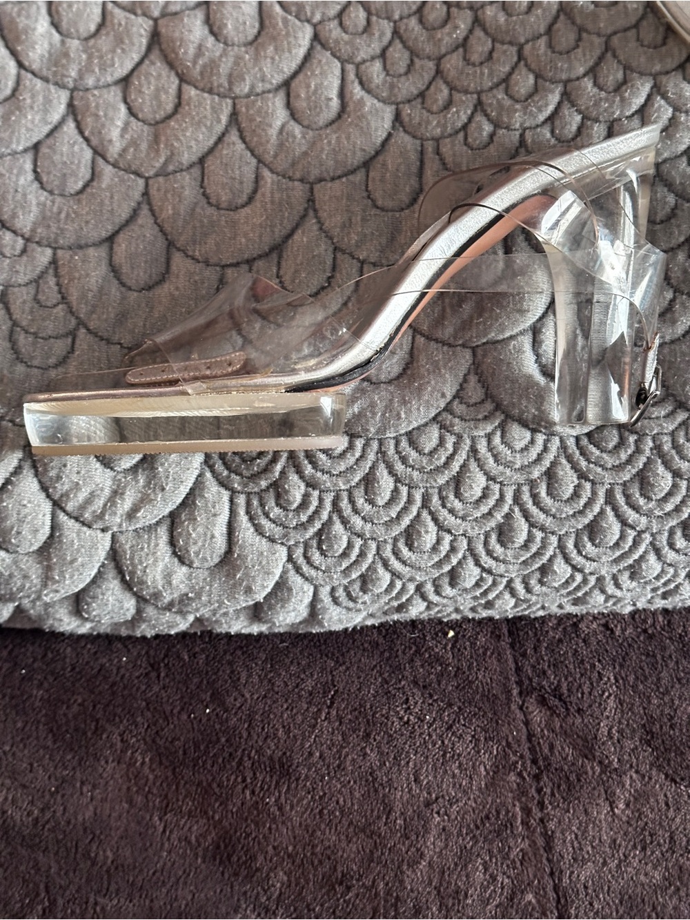 ๐ค ๐ฉถ Stuart Weitzman Vintage Y2K Clear Lucite Platform Sandals Heels 6.5B Spain - Picture 6 of 9